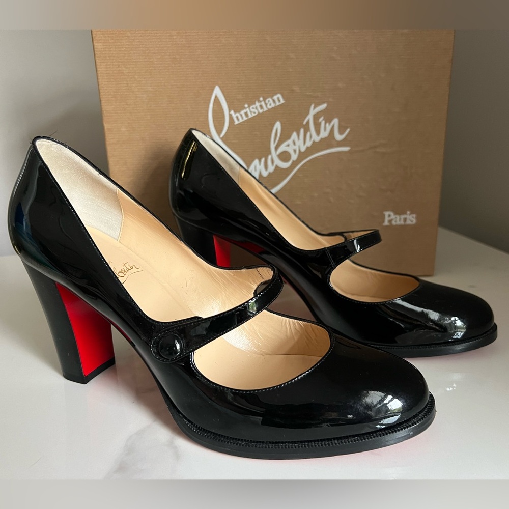 Christian Louboutin Top Street Black Patent Mary Jane, size 40.5.